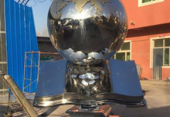 地球儀雕塑預(yù)定，城區(qū)小品，不銹鋼書(shū)籍地球儀雕塑制造商