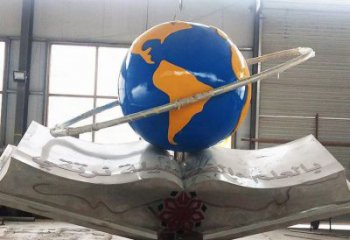 書籍雕塑展品，小區雕塑，書籍地球儀雕塑制作精選