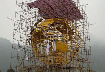 地球儀雕塑通用，陸地?cái)[件，烤漆地球儀雕塑點(diǎn)擊