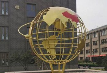 地球儀雕塑優(yōu)選，城市裝飾，烤漆地球儀雕塑定做