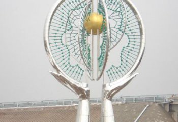 地球儀雕塑優(yōu)價，村標(biāo)概念，手托地球儀雕塑廠家精品