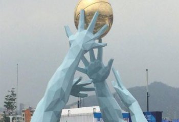 戶外地球儀擺放通用，陸地擺件，景觀手托地球儀雕塑優選