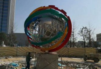 地球儀雕塑選用，多彩藝術，鏤空現代地球儀雕塑展品