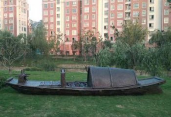 銅船雕塑生產(chǎn)商，城市雕塑，小船銅雕塑廠家常用