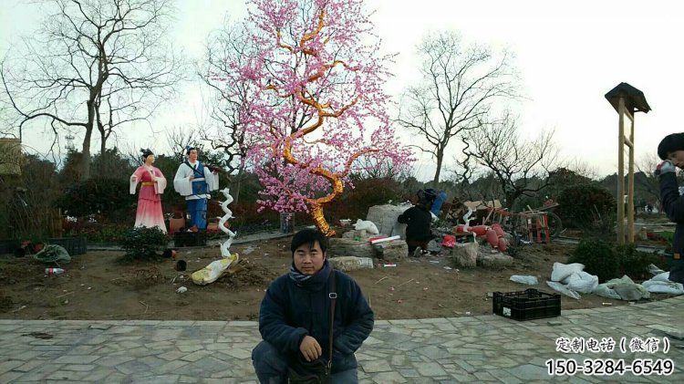 櫻花雕塑預定，露天雕塑，不銹鋼櫻花雕塑制作