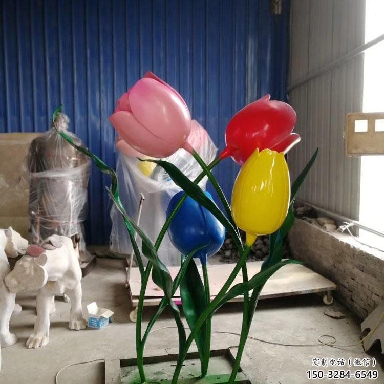 郁金香雕塑廠家，中式工藝，不銹鋼郁金香雕塑精選