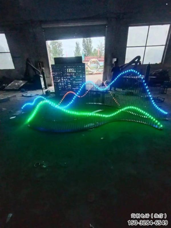 燈光假山雕塑，街景小品，假山雕塑抽象制作