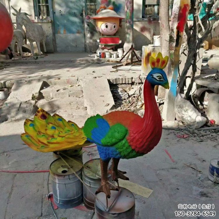 中式彩繪孔雀雕塑，廣場系列，仿真孔雀雕塑供需?