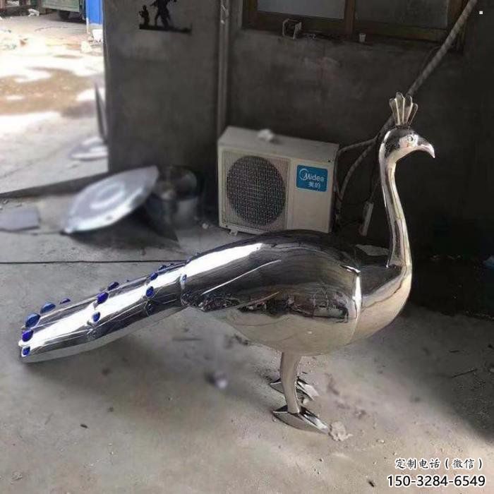 孔雀雕塑廠家定價(jià)，拋光工藝，不銹鋼孔雀雕塑制作廠家