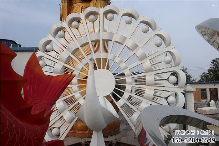 孔雀開屏雕塑定做，標(biāo)識雕塑，仿真孔雀開屏雕塑選定?