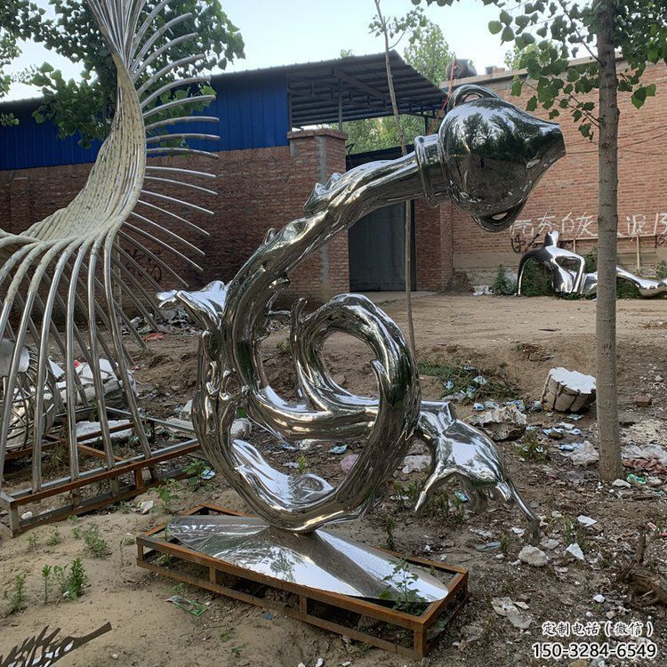 浪花雕塑供求，白鋼構件，鏡面浪花天壺雕塑觀賞型