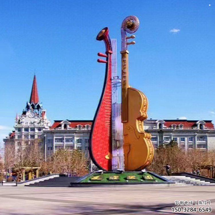 提琴雕塑供求,美陳雕塑,烤漆提琴雕塑制造 提琴雕塑供求,美陳雕塑,烤漆提琴雕塑制造