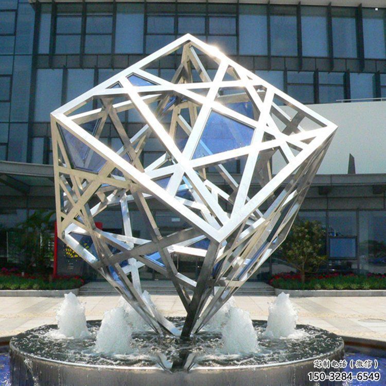 方塊雕塑特供，噴泉雕塑，不銹鋼方塊雕塑優(yōu)選