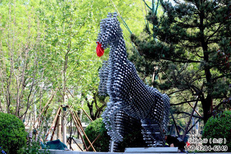 方塊馬雕塑精選,公園小品,抽象方塊馬雕塑廠家 方塊馬雕塑精選,公園小品,抽象方塊馬雕塑廠家