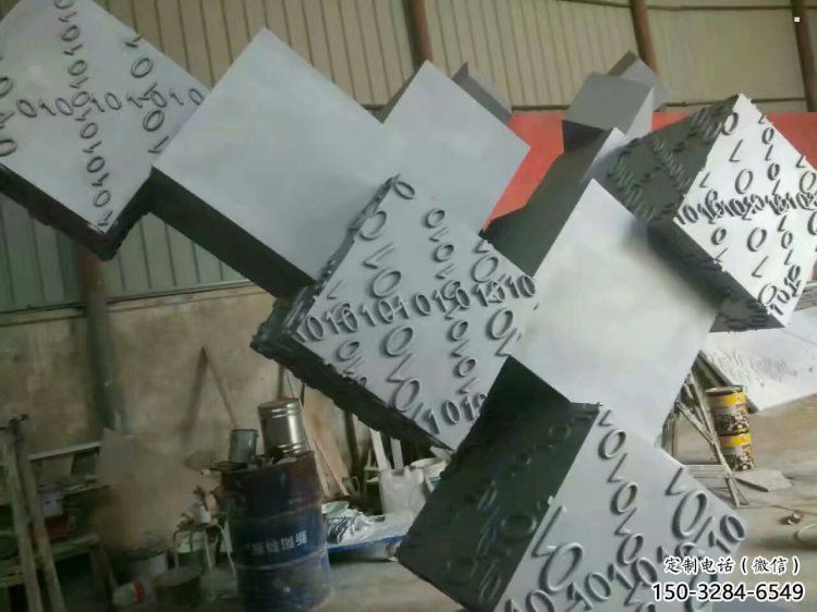 幾何體雕塑訂做，街道標識，不銹鋼幾何體雕塑定做