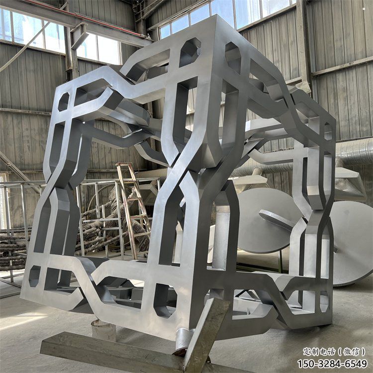 立方體雕塑供應，美陳雕塑，鏤空立方體雕塑定制廠家