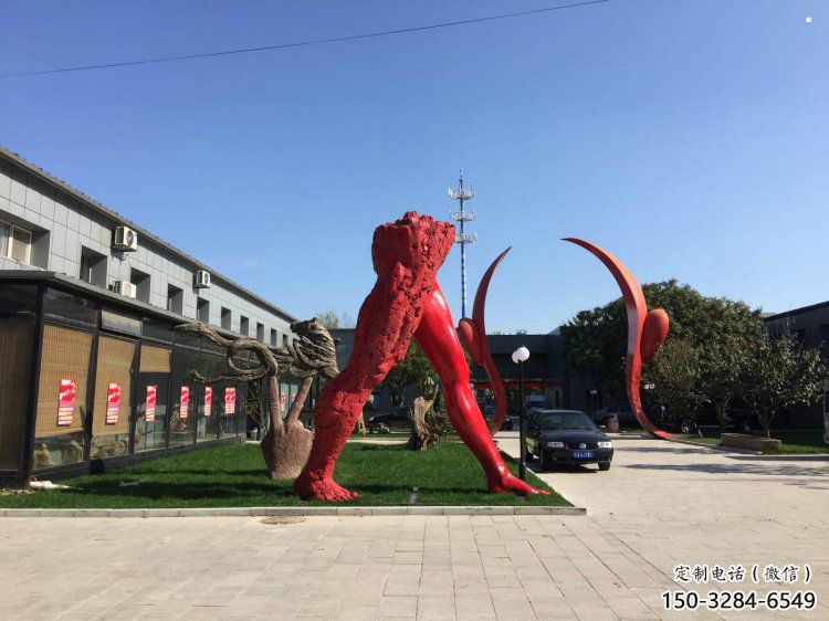 紀(jì)念人字雕塑生產(chǎn)，廣場(chǎng)雕塑，不銹鋼人字雕塑展品