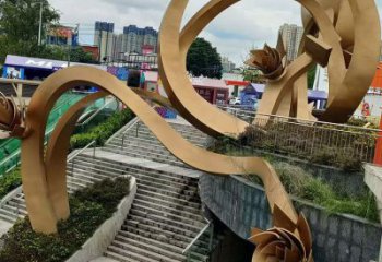 櫻花雕塑優(yōu)選，陸地擺件，不銹鋼櫻花雕塑廠家