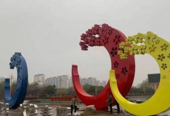 櫻花雕塑制造商，美陳雕塑，不銹鋼櫻花雕塑訂做廠家
