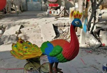 中式彩繪孔雀雕塑，廣場系列，仿真孔雀雕塑供需?