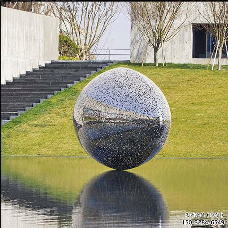 圓球雕塑廠家，村標概念，不銹鋼圓球雕塑制作