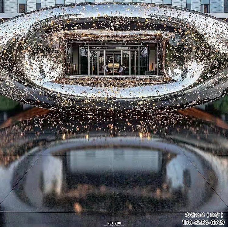 方孔球雕塑制作常用，街道標識，不銹鋼方孔球雕塑制造商