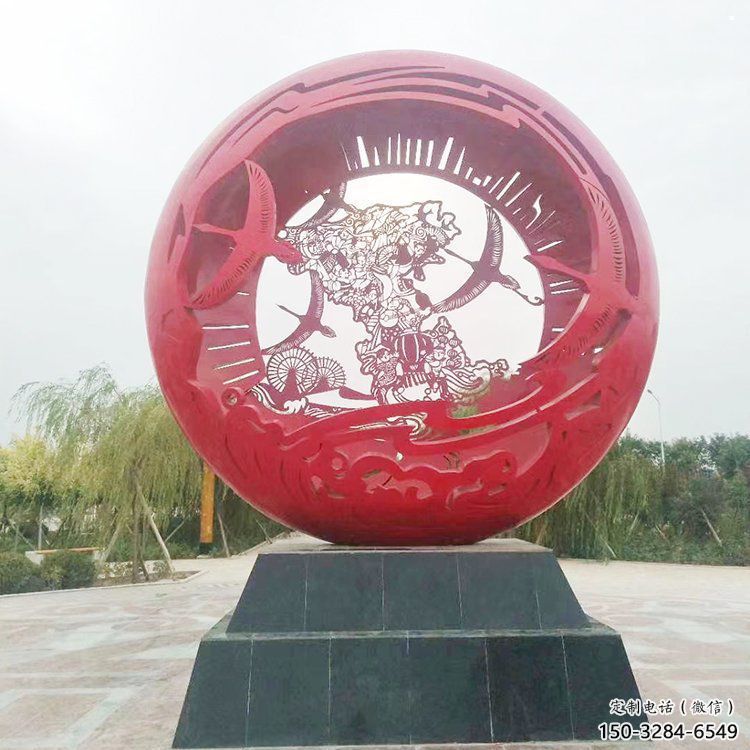 空心球雕塑定制，市標雕塑，鏤空空心球雕塑定做廠家