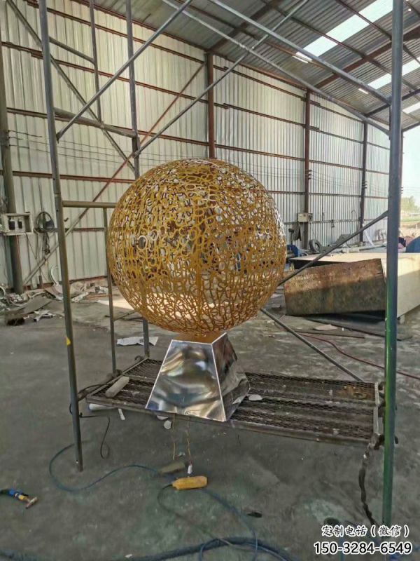 燈光球雕塑展示，園林裝飾，不銹鋼燈光球雕塑承接