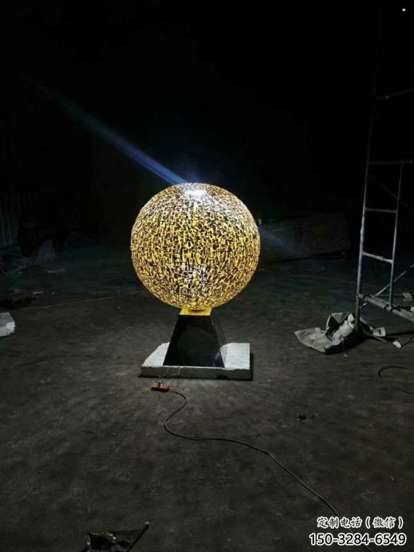 燈光球雕塑制作，景觀雕塑，不銹鋼燈光球雕塑廠家