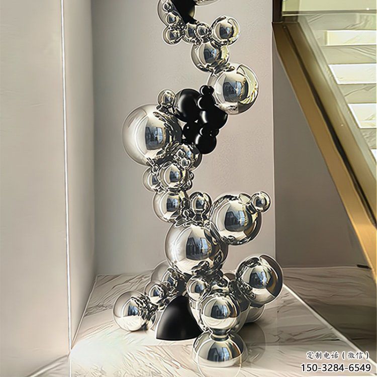 分子球雕塑預定，美陳雕塑，不銹鋼分子球雕塑選用