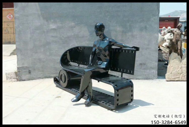 烤漆膠卷坐凳雕塑