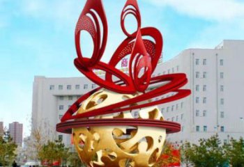 鏤空球雕塑展品，街頭雕塑，烤漆鏤空球雕塑供需