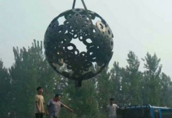 球體雕塑廠家優選，陸地擺件，不銹鋼球體雕塑供應