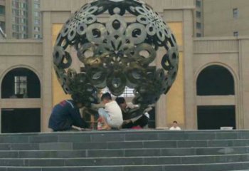 球體雕塑承接，鍛造工藝，不銹鋼球體雕塑訂做