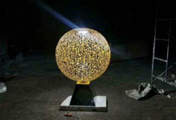 燈光球雕塑制作，景觀雕塑，不銹鋼燈光球雕塑廠家