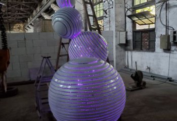 燈光球雕塑制作，公園小品，不銹鋼燈光球雕塑優(yōu)選