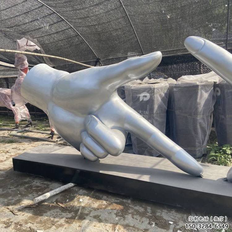 剪刀手雕塑訂做，校園雕塑，不銹鋼剪刀手雕塑廠家