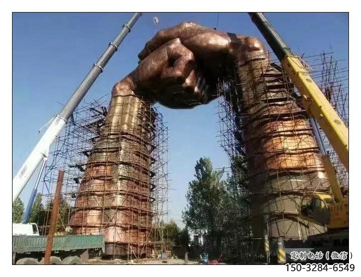 拳頭雕塑供需，室外軟裝，金屬不銹鋼拳頭雕塑制作