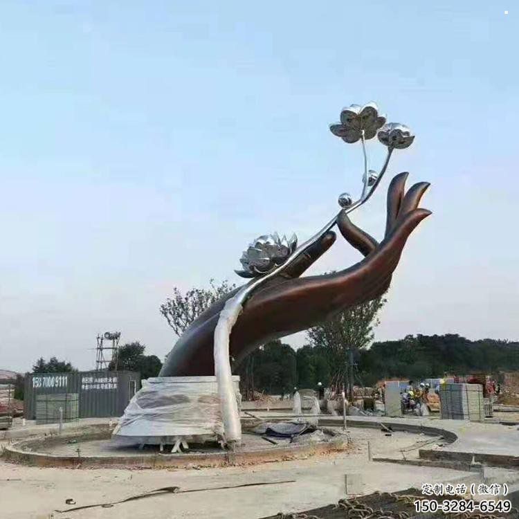 手拈花雕塑制造商,動態雕塑,不銹鋼手拈花雕塑訂做 手拈花雕塑制造商,動態雕塑,不銹鋼手拈花雕塑訂做