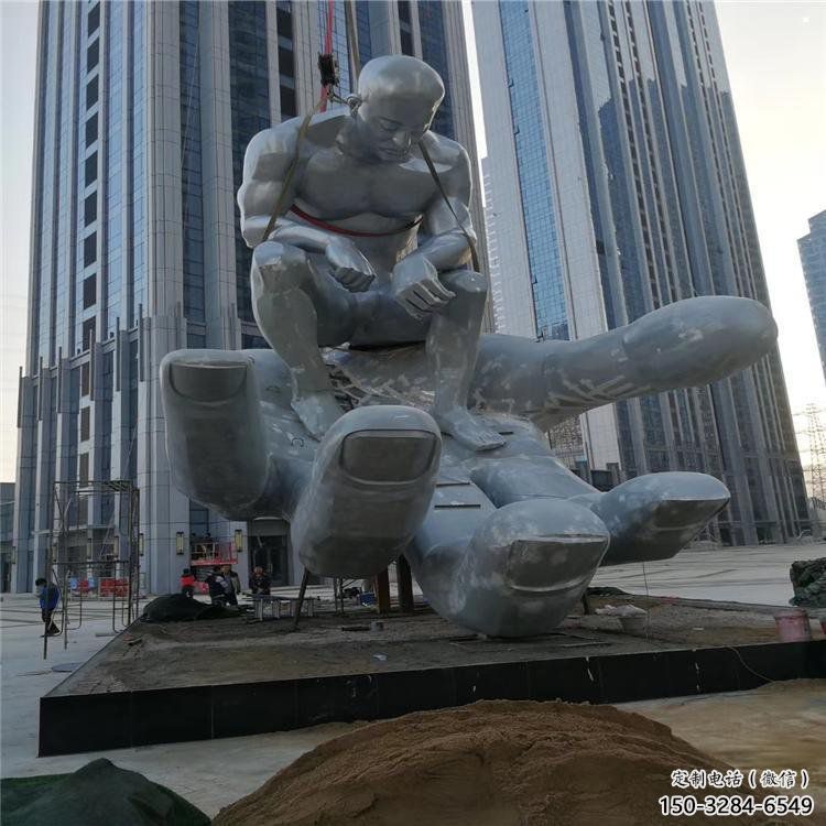 沉思者雕塑廠家，鍛造工藝，手托沉思者雕塑承接