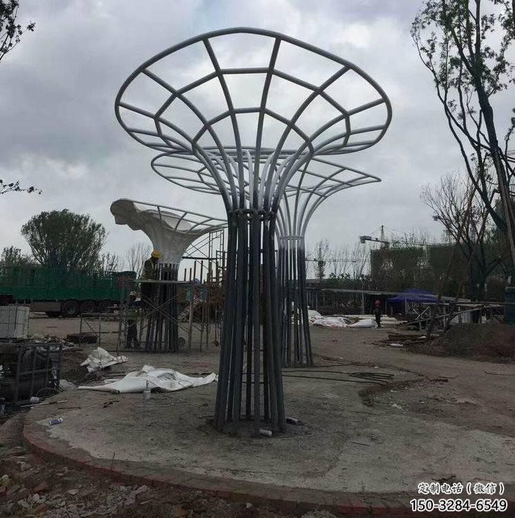 遮陽樹雕塑制造，鏤空雕塑，不銹鋼遮陽樹雕塑廠家