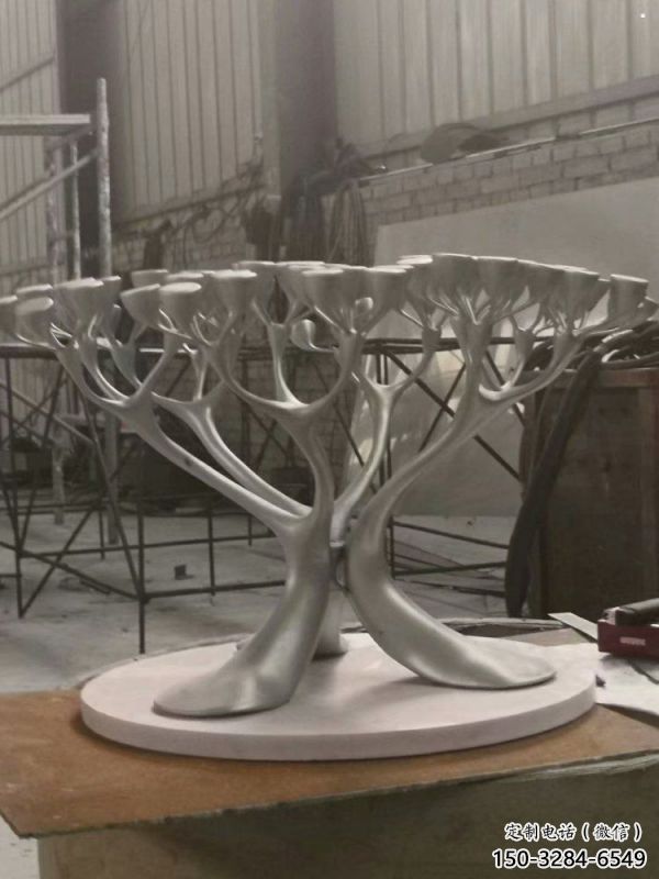 燈光樹雕塑點擊，地標擺件，金屬燈光蘑菇樹雕塑承接