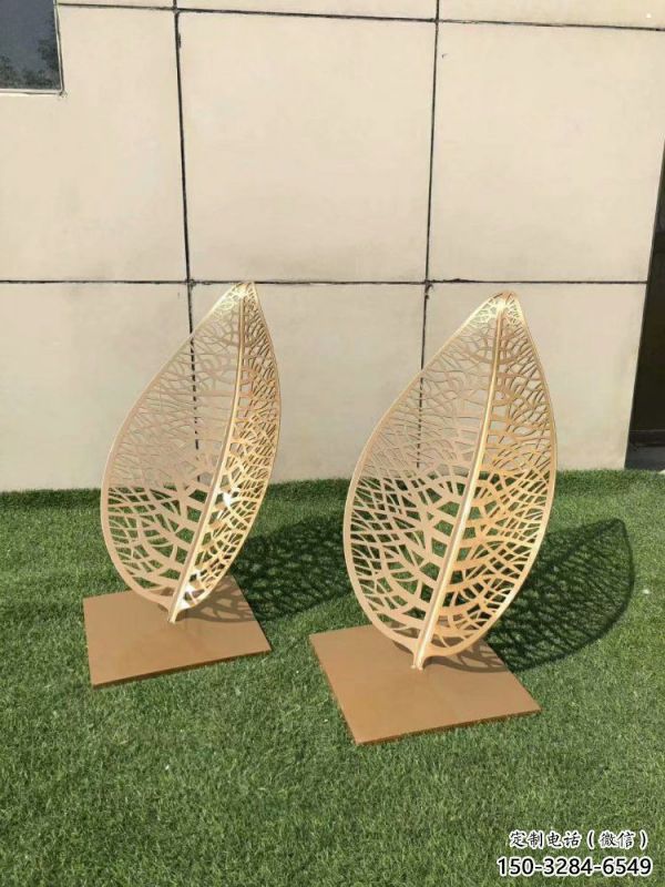 鏤空樹葉雕塑精選，陸地擺件，各類鐵藝樹葉雕塑廠家