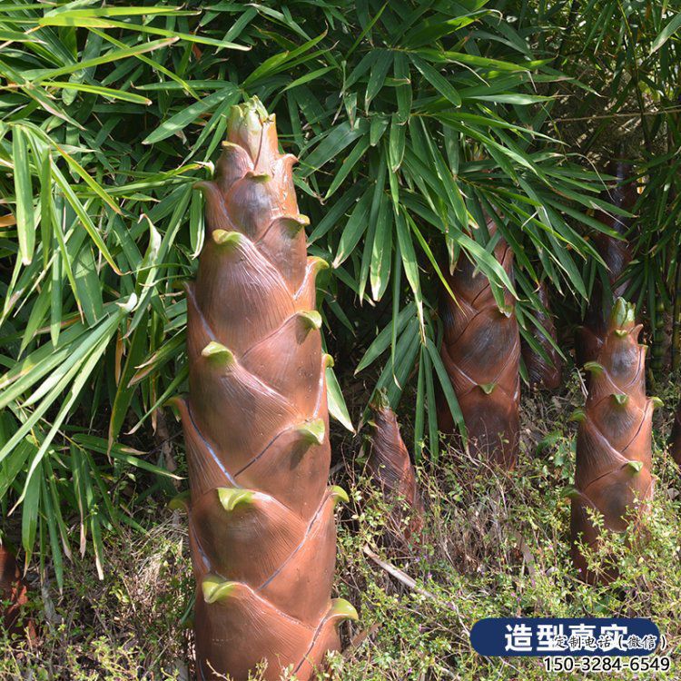 竹筍雕塑訂做，景觀雕塑，彩繪不銹鋼竹筍雕塑提供