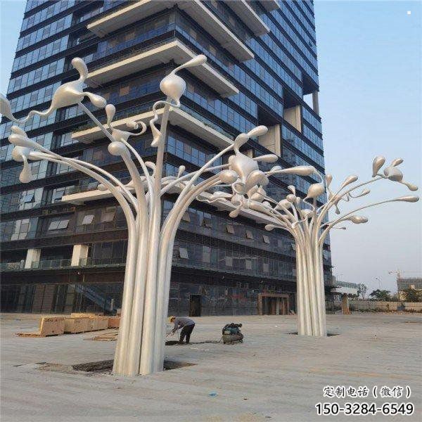 風鈴樹雕塑定做，廣場系列，不銹鋼風鈴樹雕塑制作