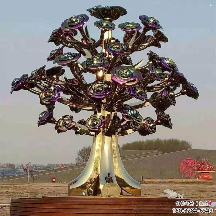 花樹雕塑加工商，鋼管組合，鈦金不銹鋼花樹雕塑定做