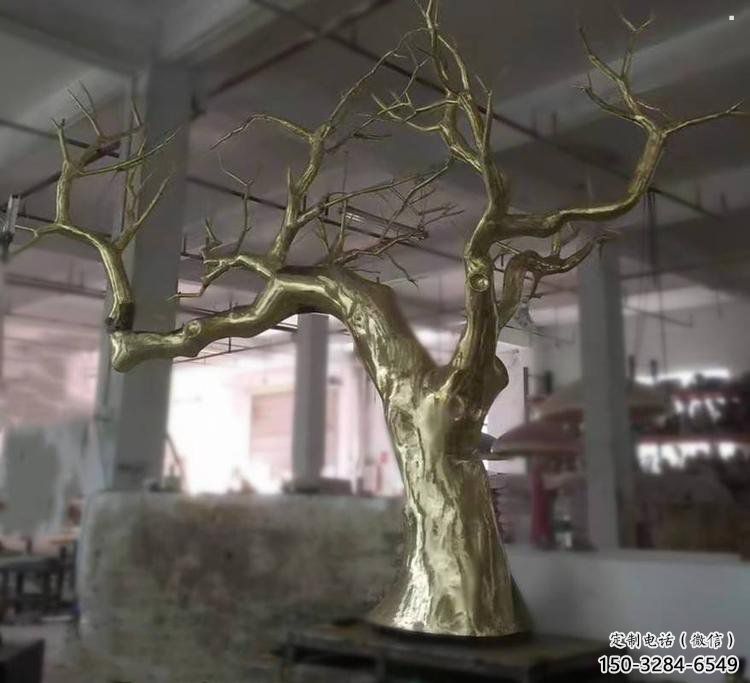 松樹雕塑定制，街頭雕塑，不銹鋼松樹雕塑制作