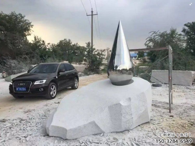 鏡面水珠雕塑廠家，立體藝術效果，不銹鋼材質制作