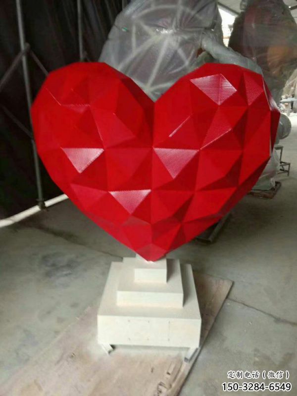棱面心形球雕塑廠家,切面烤漆工藝,戶外景觀擺件 棱面心形球雕塑廠家,切面烤漆工藝,戶外景觀擺件