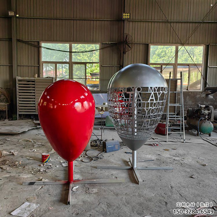 制造心形球雕塑專供，地標(biāo)擺件，烤漆心形球雕塑訂做